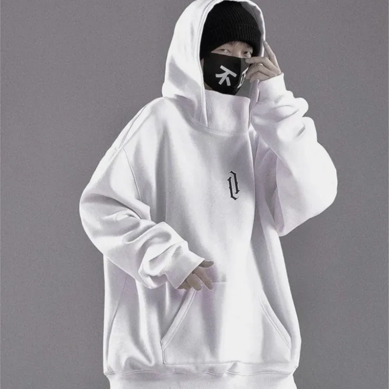 Embroidery Turtleneck Sweatshirt Oversized Y2K Lalaki Babae Hoody Japanese Ninja Hoodies Autumn Hip Hop Fleece Pocket Streetwear — image 7
