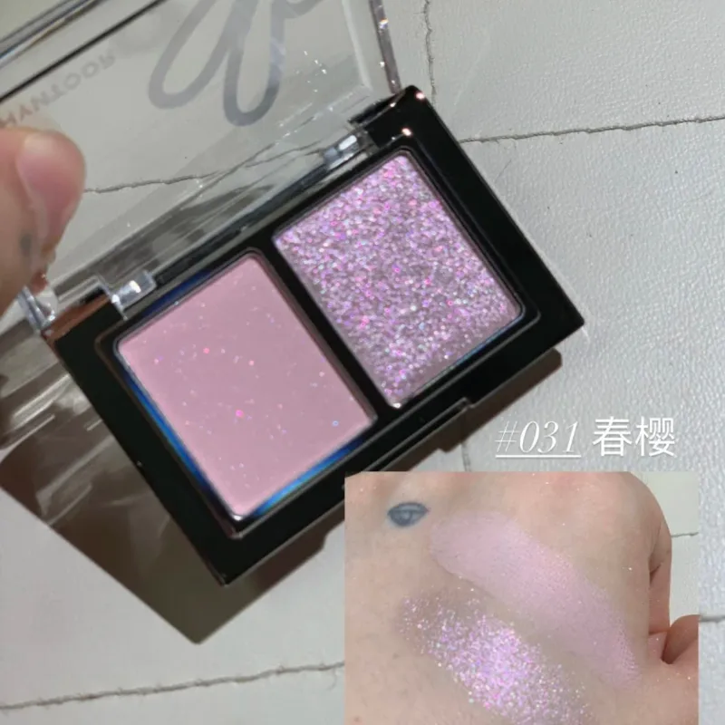 Dual Eyeshadow Palette Matte Shimmer Glitter Eyeshadow Palette Portable Long Lasting Fine Flash Eye Makeup Cosmetic — image 10
