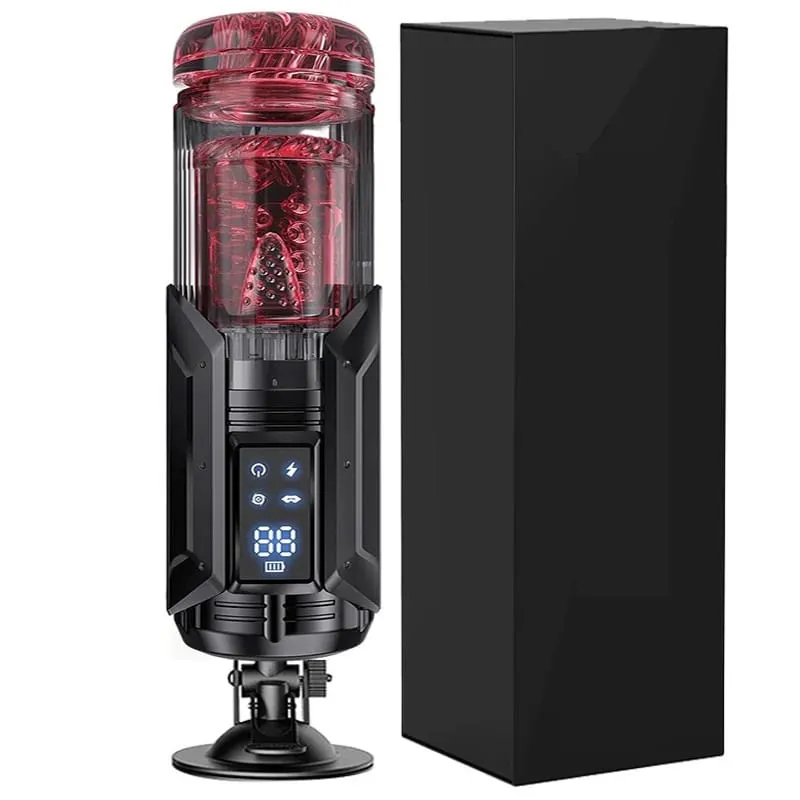 Automatic Male Masturbator Stroker with 7 Sucking Thrusting Rotating Licking Adult Pocket Pussy Mens Sex Toy Blowjob Sex Machine