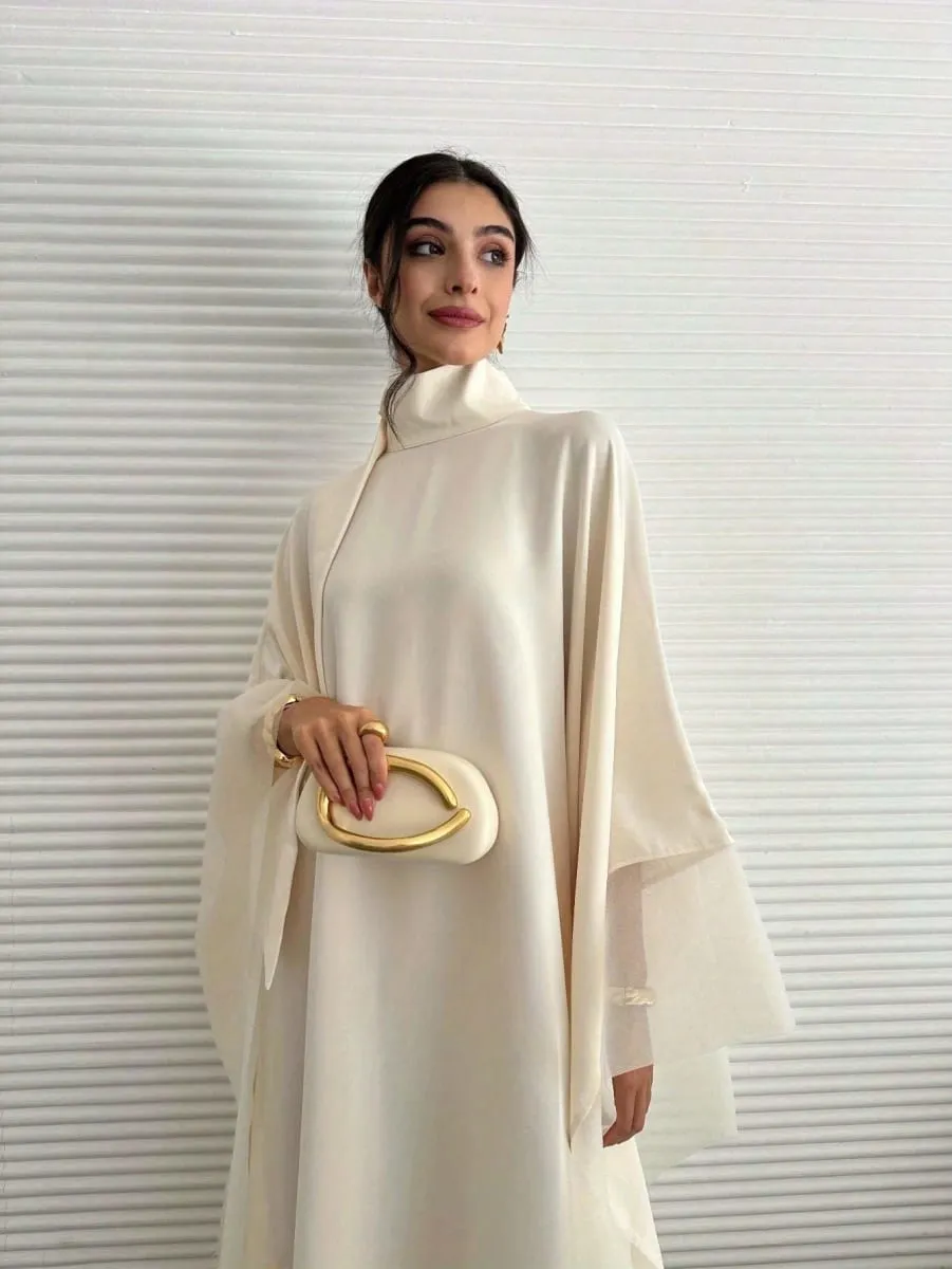 Mellanöstern Abaya Kvinnor Elegant Abayas Helärmad Lös festklänning Kväll Kaftans JilbabsIslamiska traditionella kläder — image 5