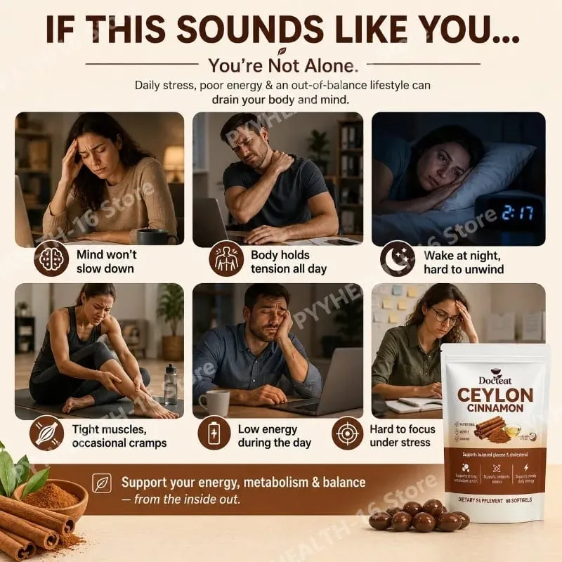 Ang Ceylon Cinnamon Softgels na may Vitamin B6 MCT Oil ay Sinusuportahan ang Balanseng Glucose at Cholesterol Metabolic Balance Energy 60 Softgels — image 6