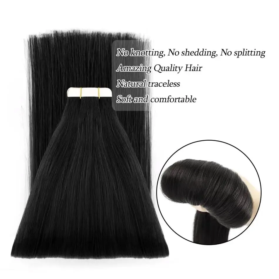 Tape In Straight 100 Human Hair Extensions Brazilian Hair Blonde Adhesive Extensions Skin Weft Black Brown 100% Real Human Hair — image 4
