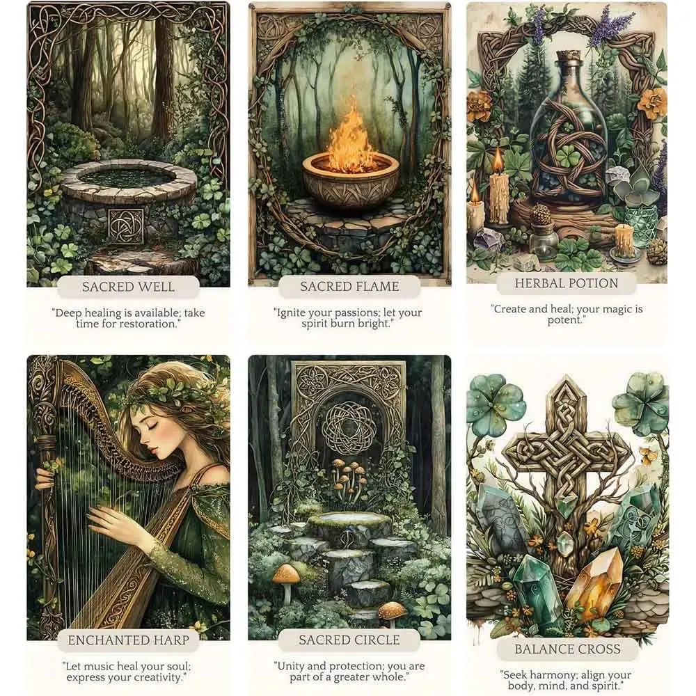 50 Pcs 13x8cm Celtic Magic Oracle Cards Create Your Magical Deck for Spiritual Practice Card Games — image 3