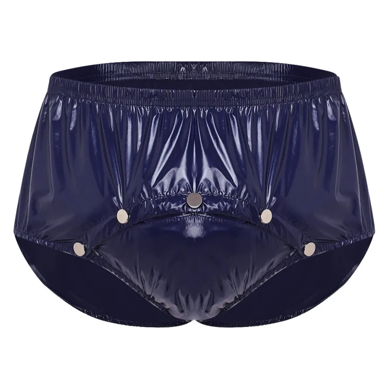 Cuecas masculinas com capa de fralda à prova d'água, com botões de pressão frontal, anti-vazamento, roupa íntima adaptável para idosos, necessidades especiais — image 3