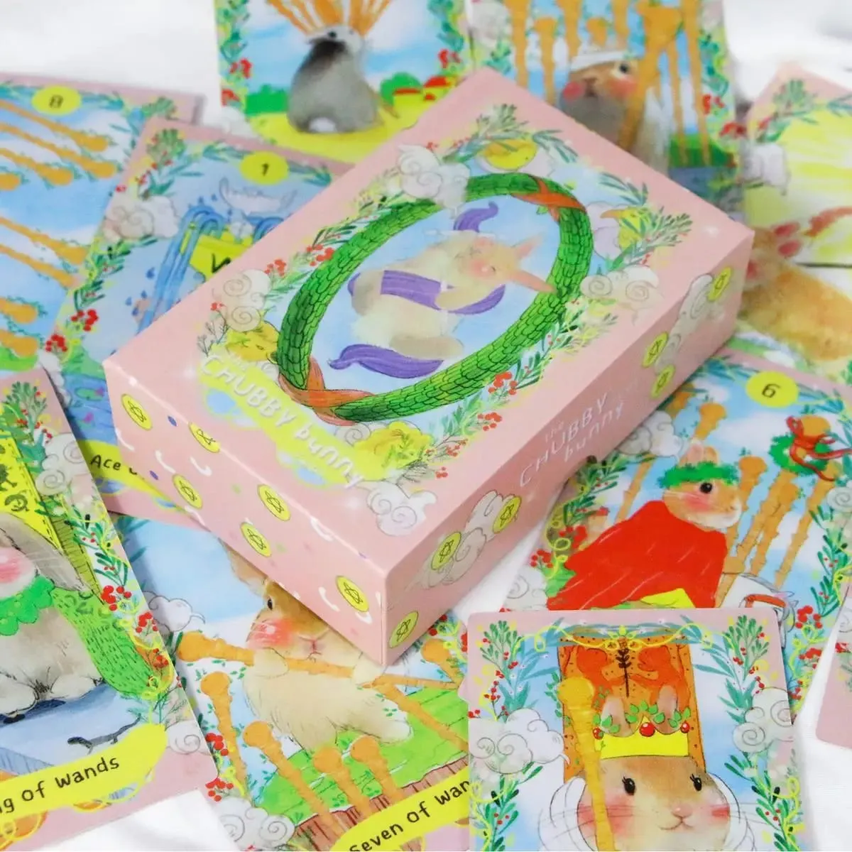12*7cm Chubby Bunny Tarot A 78-card Deck Featuring Cute Bunnies 2.75 X 4.75'' Packaging Rigid Box — image 2
