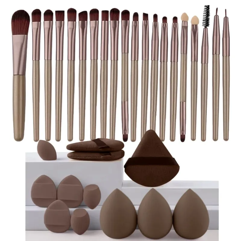 20pcs Makeup Brush Set Soft Fluffy Cosmetic Foundation Powder Eyeshadow Kabuki Blending Make Up Brush Beauty Tool Makeup Sponge — image 33