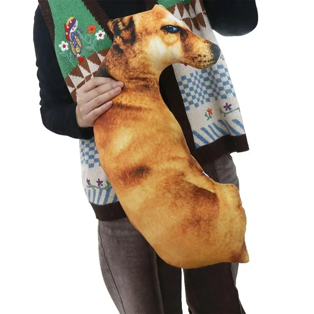 Cute 3D Lifelike Animal Throw Pillow Plush Creative Dog Pillow Soft Cushion Office