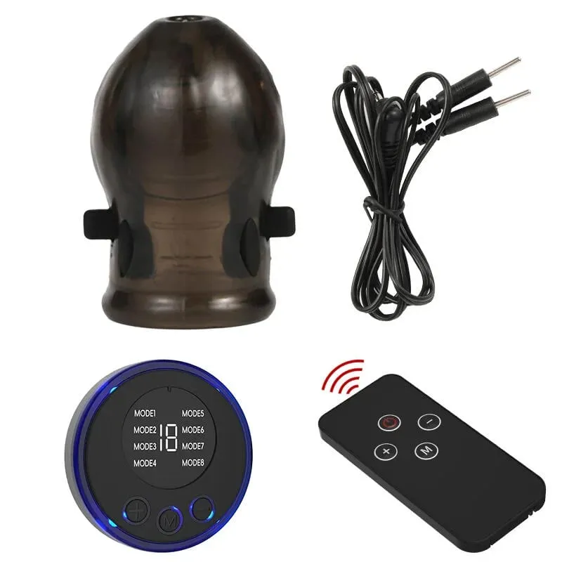 Panlalaking Penis Lock Cock Ring Pagkaantala ng Ejaculation Electric Shock Electro Shock Penis Ring Reusable Cockring Adult Sex Toys — image 2