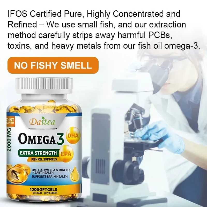 Daitea Omega 3 halolaj – EPA és DHA 2000 Mg – 60/120 kapszula – Általános egészség és immunrendszer támogatása GMO-mentes, gluténmentes — image 6