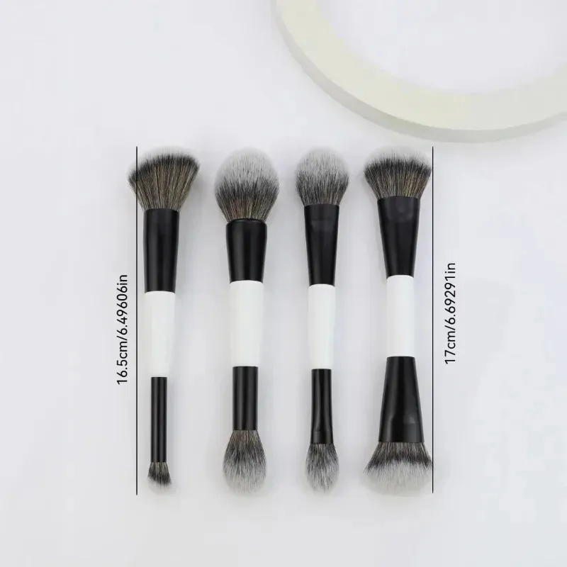 Double Head Makeup Brushes 2 In 1 Flat Angled Foundation Concealer Contour para sa Blending Loose Powder Liquid Cream Cosmetic Tools