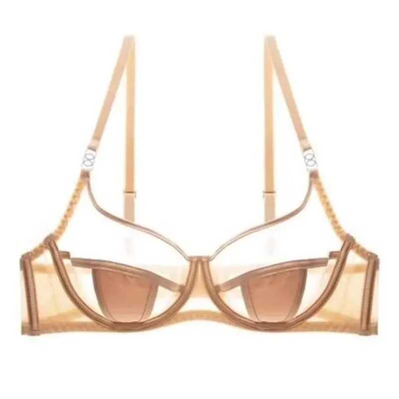Sexy French Ultra Thin Lace Bra Panties Set Big Breast Minimizer Push‑Up Anti Sagging Women Fashion Lingerie Brassiere Underwear