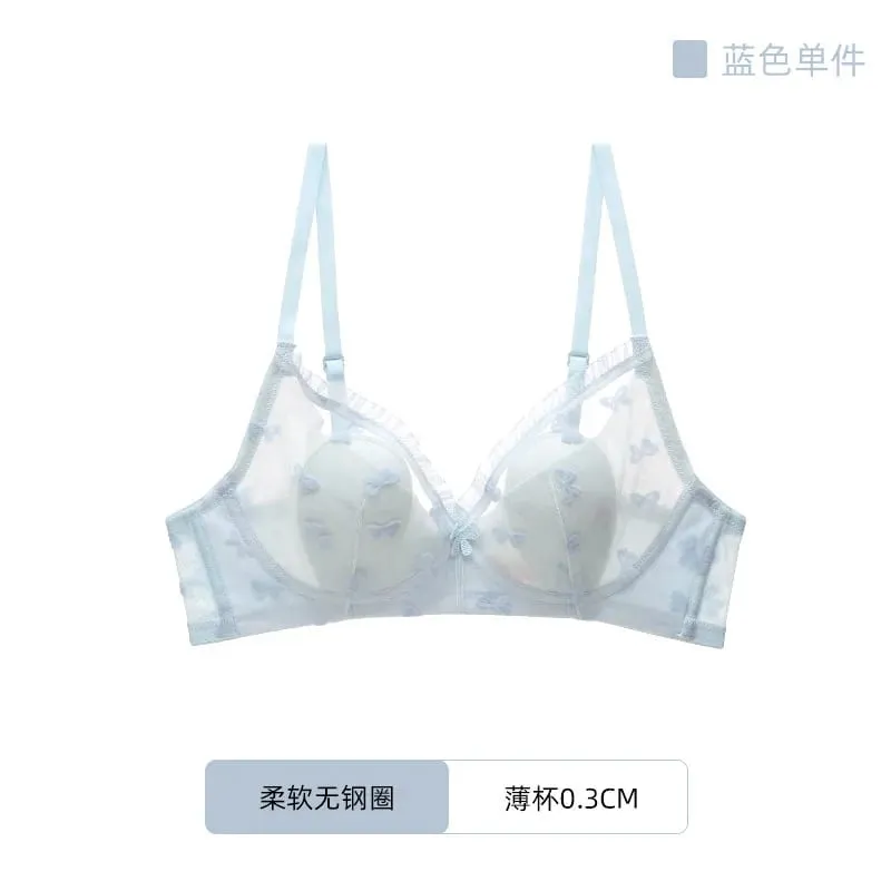 Cute Japanese Style Bunny Ears Bra Set Ultra-Thin Small Bust Enhancer Support Large Bust Anti-Sagging Comfort Lingerie For Women — image 16
