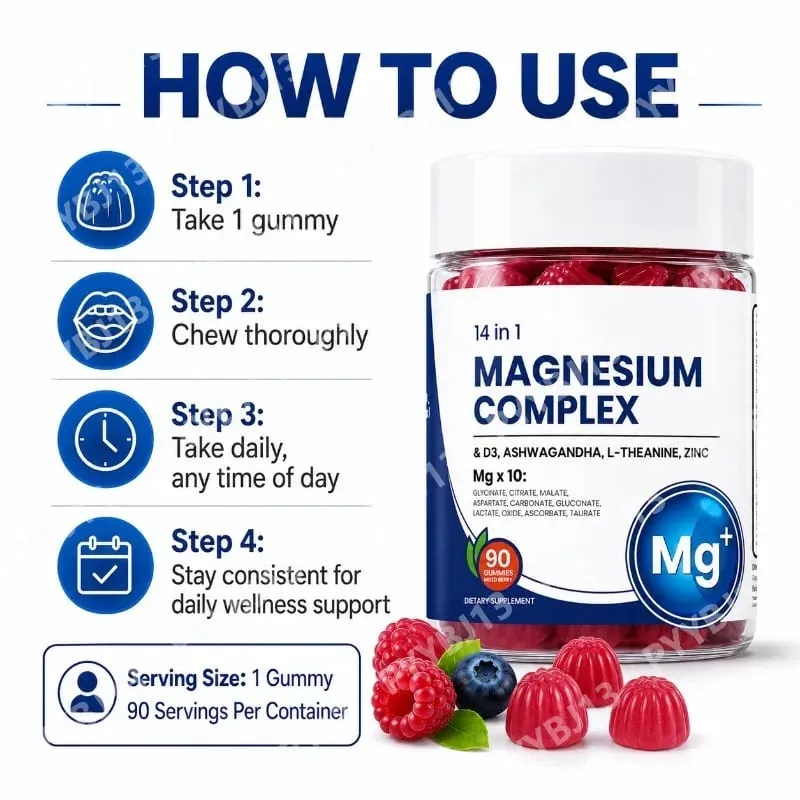 Googeer DeepCalm Magnesium Complex Gummies for Evening Calm Support with Vitamin D3 Zinc Ashwagandha L-Theanine 90 Gummies — image 5