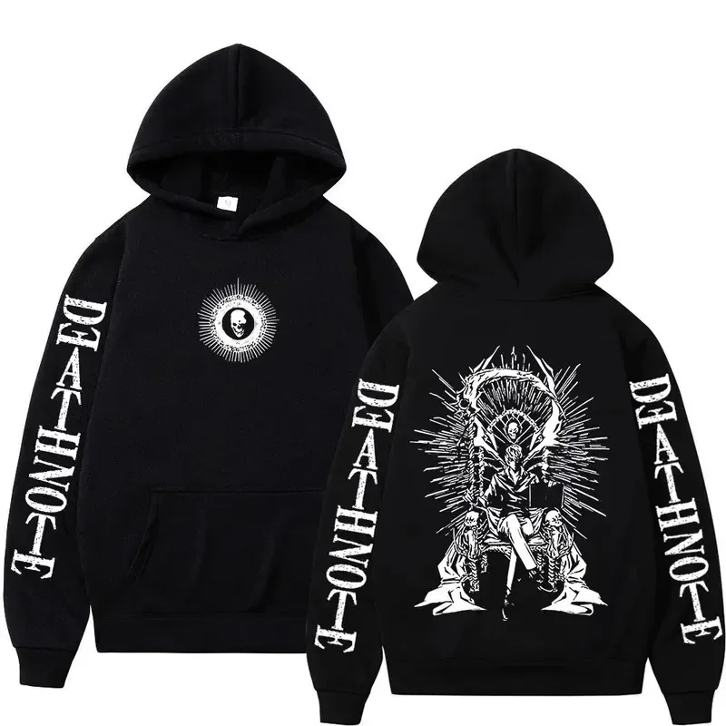 Y2K Anime Death Note Hoodies Yagami Light L·Lawliet Gothic Sweatshirt Men Women Clothing Fashion Long Sleeve Pullovers Streetwea — image 5