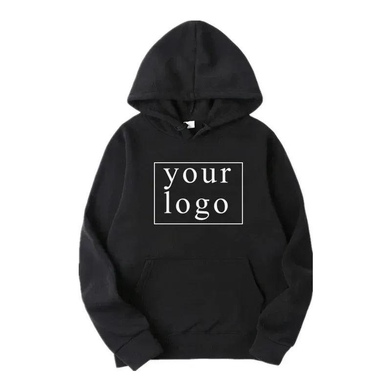 Logo/Gambar Jenama Rekaan Anda Sendiri Disesuaikan Di mana-mana Lelaki Wanita Hoodies DIY Sweatshirt Kasual Hoody Fesyen Baharu