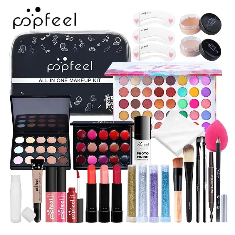 Make Up Sets Eyeshadow Lipstick Eyebrow Concealer Powder Brush Complete Makeup Kit For Women Female Beginner Student Full Set — image 3