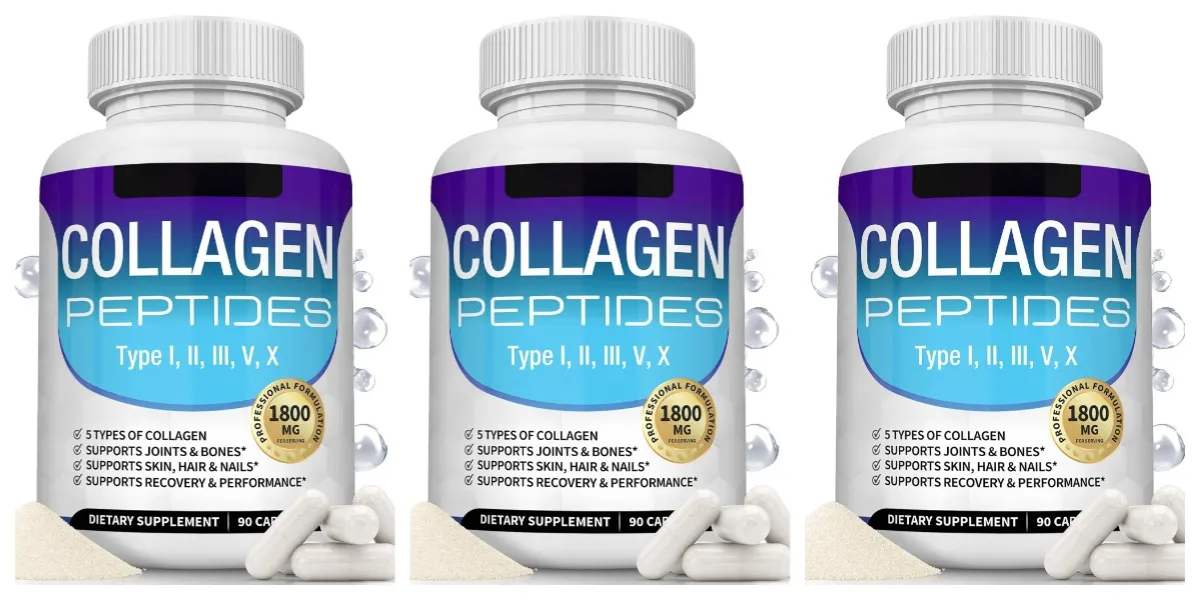 Collagen Peptides Capsules with 5 Types of Collagen for Joints Bones Skin Hair & Nails Wellness Support Adults 90 Capsules — image 11