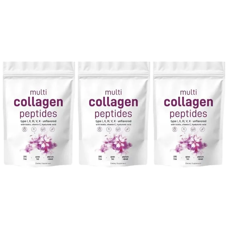Multi Peptídeos de Colágeno em Pó Tipos I II III V com Biotina Vitamina C e Ácido Hialurônico Suporta Unhas de Cabelo para Pele para Homens e Mulheres — image 9