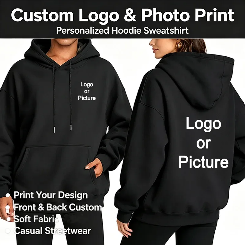 Gör-det-själv-design Oversize-huvtröjor Dammode Skräddarsytt tryckt lös långärmad axel Drop Cuff Sweathsirts Pullovers Sudadera — image 5