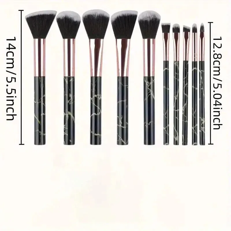 10/20Pc Marbling Handle Makeup Brushes Set Powder Foundation Eyeshadow Lip Blush Make Up Brush Set Professional Beauty Tools Kit — image 4