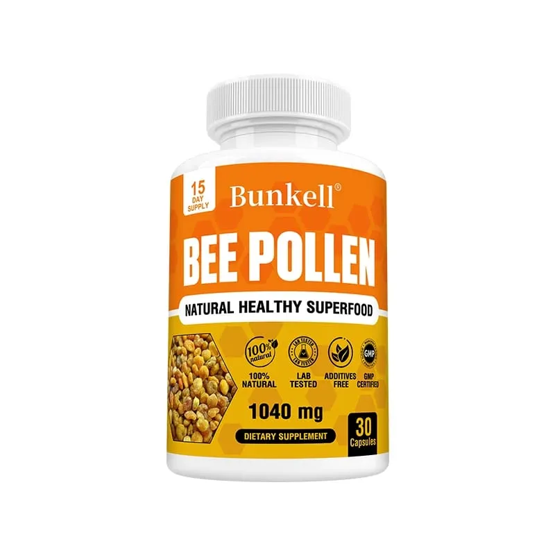 Integratore di polline d'api Capsule vegetariane di polline d'api crudo naturale al 100% Probiotici Superfood Digestione Supporto immunitario ed energia