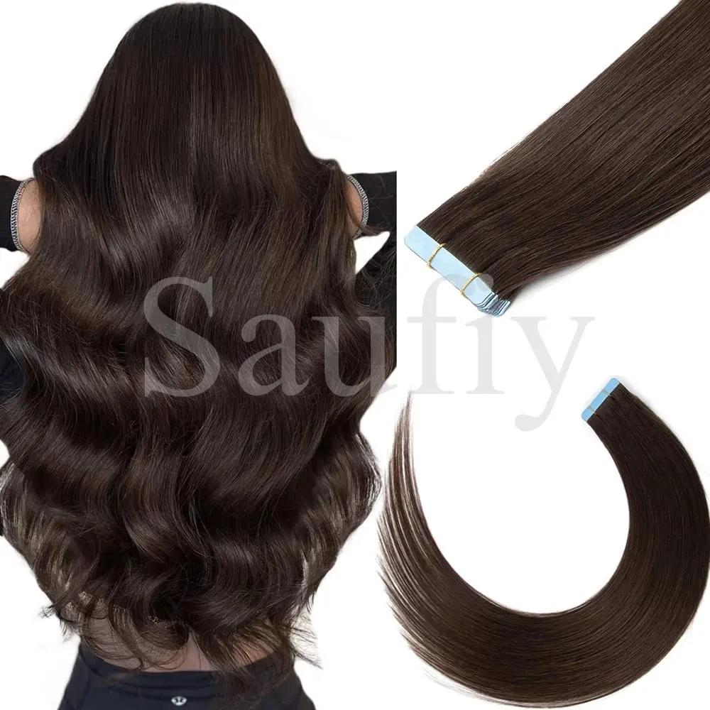 Fita reta loira em extensões de cabelo humano 20 unidades / pacote em linha reta natural preto loiro marrom fita ins extensões de cabelo 12-20 polegadas fita de trama de pele dupla face sem costura em extensões de cabelo para mulheres — image 11