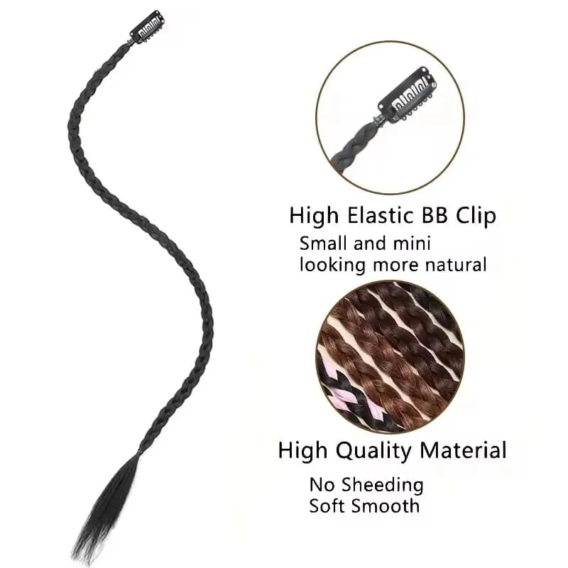 1pcs Synthetic Braid Wig With Strong BB Clip Lightweight Box Braid Ponytail Hair Piece for Women for Party Daily — image 4