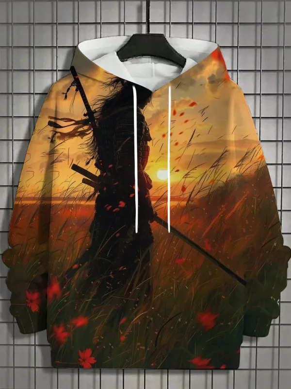 2024 taglagas bagong panlalaking 3D Japanese Samurai print hoodie panlalaki at pambabaeng kaswal na fashion panlalaki hoodie street na pang-itaas na panlalaki — image 15