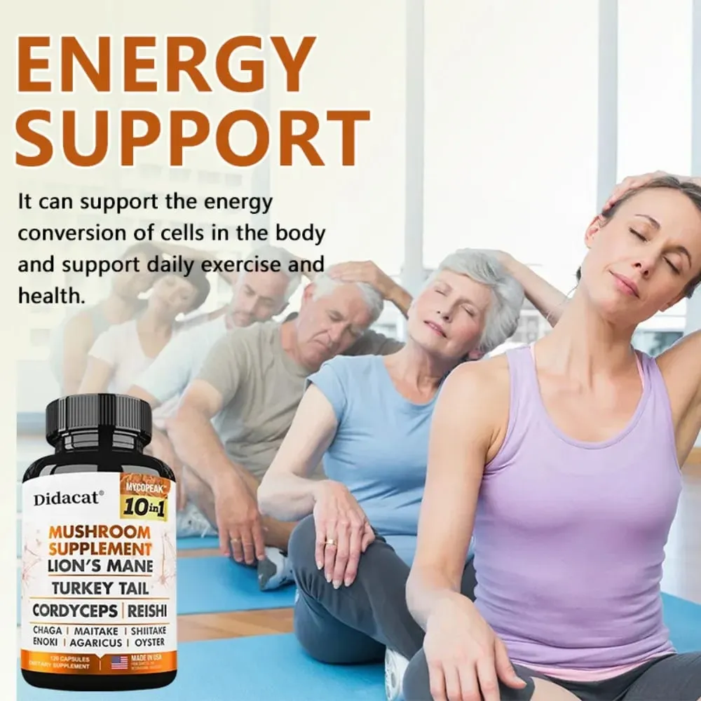 10x Mushroom Complex - Brain Nervous System Health and Memory Supplements Immunity Sleep Energy Mood Support — image 6