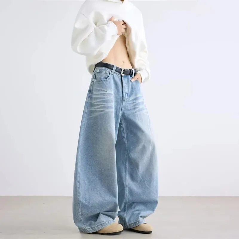 Autumn Men's Letter Printed Straight-Leg Baggy Jeans Hip Hop Fashion Washed Denim Pantalones American Retro Y2K Streetwear Jean — image 4