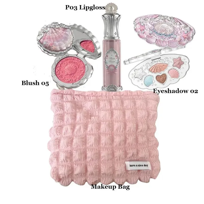 Flowerknows Makeup Set Gift Kit Shimmer Full Box Blush Long Lasting Velvet Lip Cream na may Bag Kit De Maquiagem — image 13