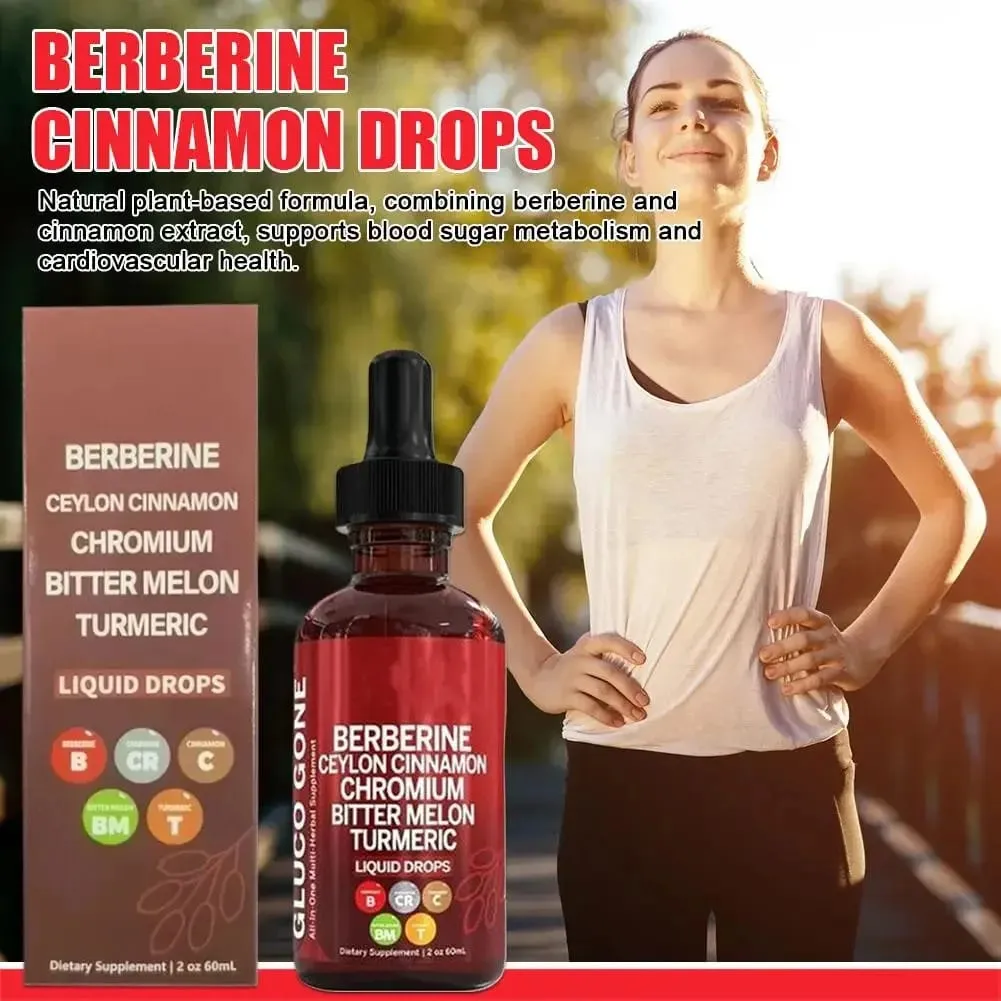 Gotas de canela berberina 60ml, para saúde, suporte imunológico, metabolismo da saúde intestinal, antioxidante, sabor de canela do Ceilão — image 3