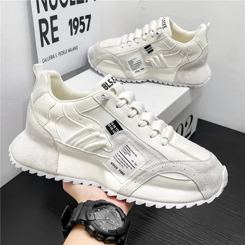 Men Sneakers Spring Summer Retro Casual Shoes Platform Chunky Patchwork Mesh Lace Up Walking Male Running Footwear — image 5