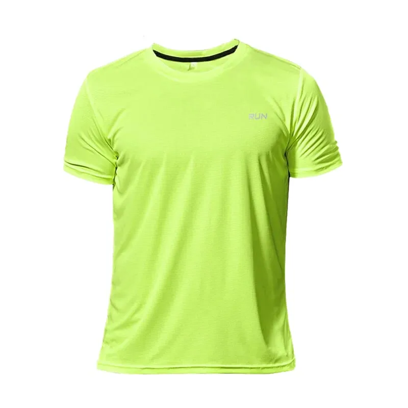 Men's Quick Dry Sports T-Shirt Short Sleeve Breathable Moisture Wicking Lightweight Gym Running Workout Top