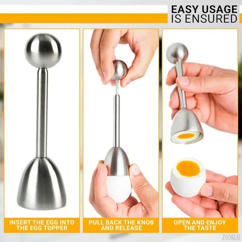 Stainless Steel Egg Opener Shell Opener Egg Head Eggshell Cutter Egg Cup Holder Multi-purpose Egg Tool Kitchen Gadgets — image 4