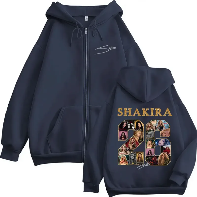 Shakira LMYNL 2026 World Tour Grafisk dragkedja Huvtröjor Herr Damkläder Mode Fleece Långärmad Zip Up Sweatshirts Jackor — image 4