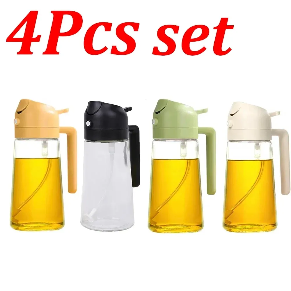 Pulvérisateur d'huile d'olive en plastique 500ml 2 en 1, 1 à 4 pièces, pulvérisateur d'huile de cuisson pour friteuse à Air de cuisine, cuisson de salade, grillades BBQ — image 23