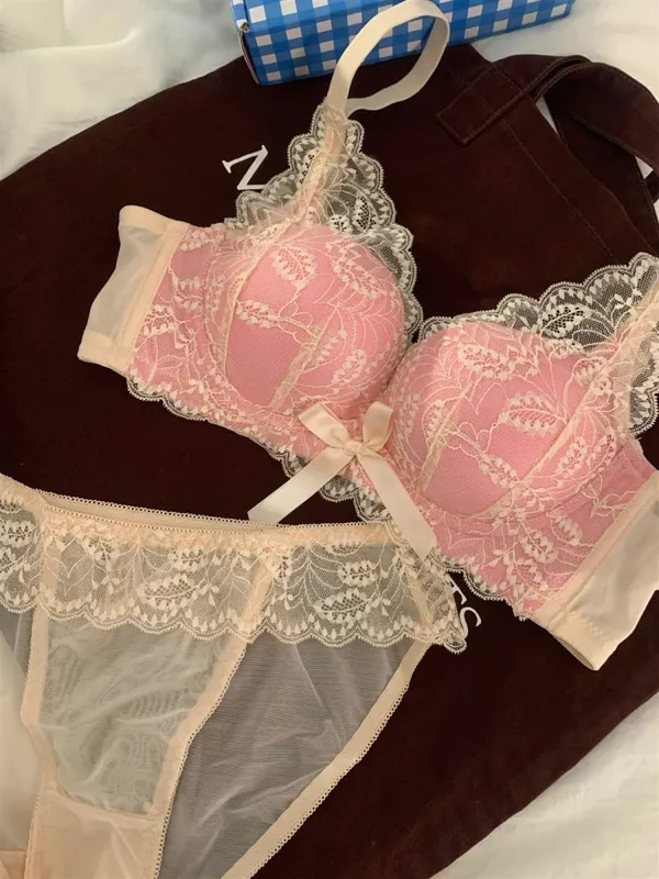 Žhavá prodejná bezdrátová krajková podprsenka Ženy Malé poprsí Silné vycpávky Push Up Lift Anti Sage Boční podpora Sexy spodní prádlo 32‑38 AB — image 11