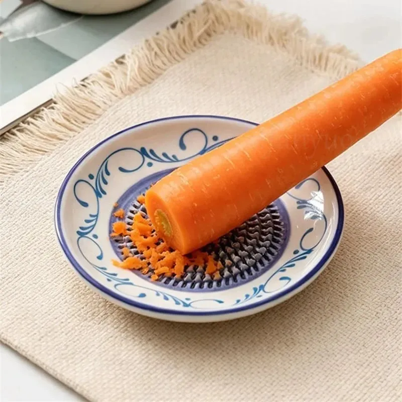 Colorful Simple Ceramic Ginger Grater Tool Hand Grinder Garlic Masher Portable Porcelain Carrot Ginger Grinding Kitchen Tools — image 2