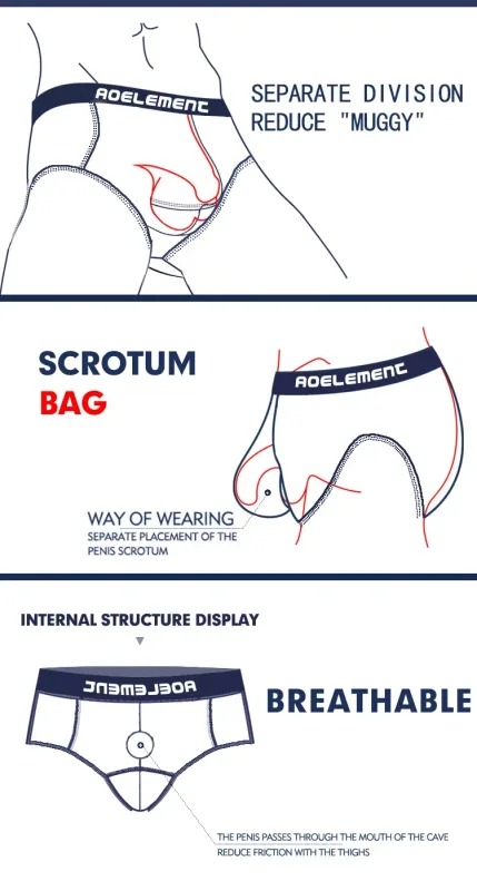 Modal capsule lift U convex men's underwear bullet separate ice silk capsule pouch briefs — image 4