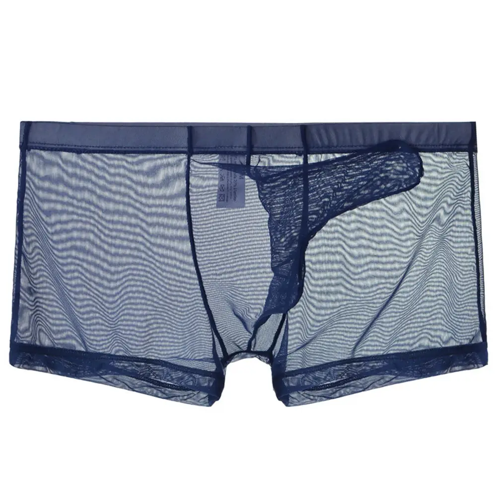 Mga Sexy Men Mesh Transparent Lightweight Underwear See Through Breathable Boxer Briefs Panties Bullet Separation Male Boxer Panty — image 14