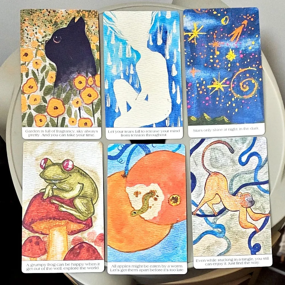 Think Oracle Deck 12*7cm 35 Hand-Painted Cards for Intuition & Emotional Resilience Double-embossed Cardstock