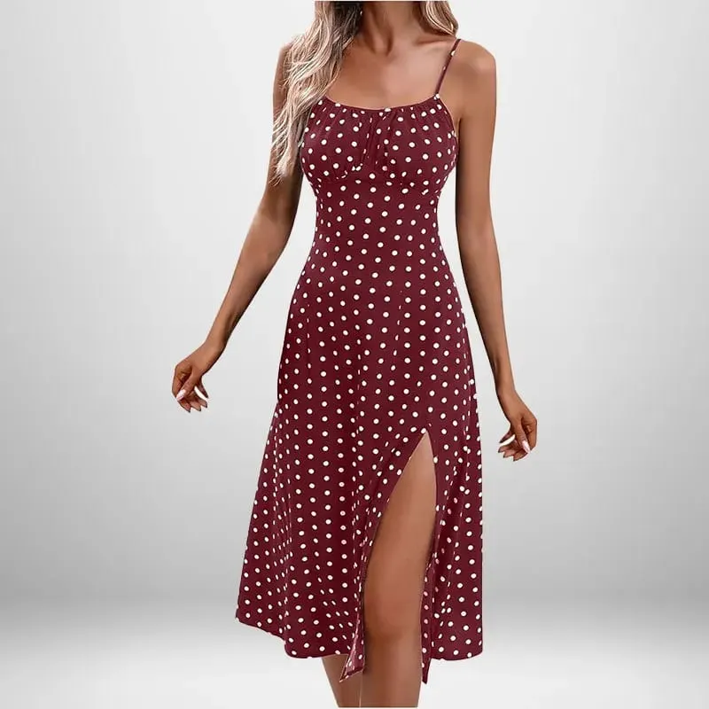 Women Elegant Floral Beach Vacation Streetwear Sexy Low Cut Beach Party Slim Slit Dress Chic Bodycon Lady Sleeveless Vestidos — image 15