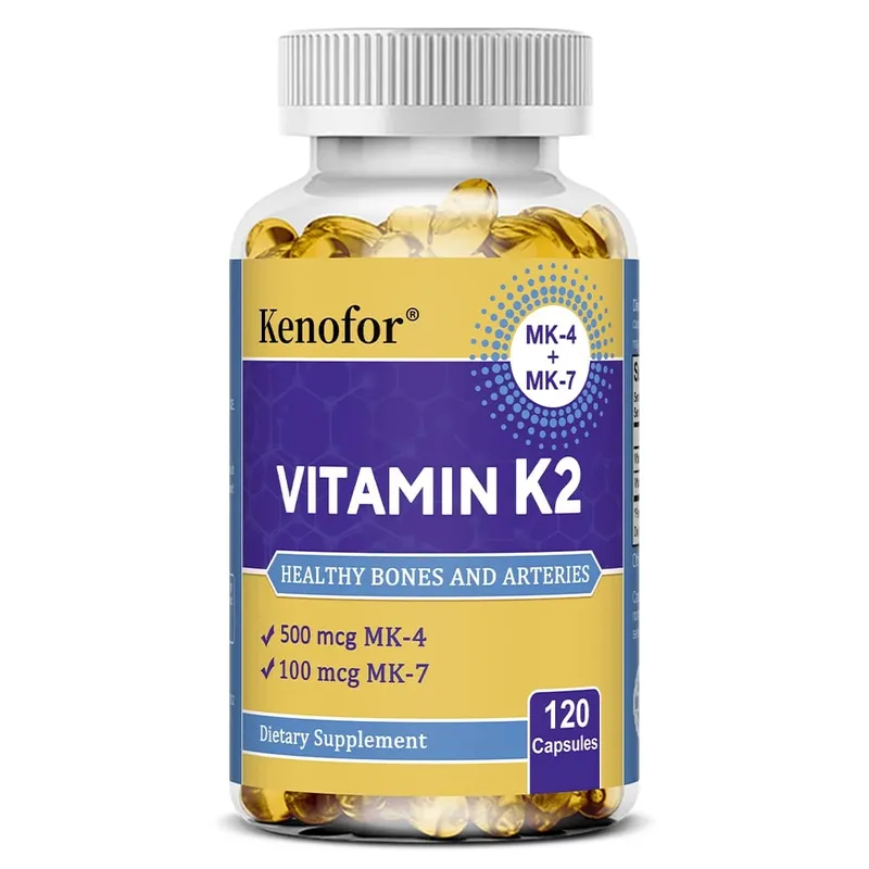 Vitamin K2 Supplement Capsules MK-7 & MK-4 Promote Bone Joint Health Metabolism and Immunomodulation - Non-GMO