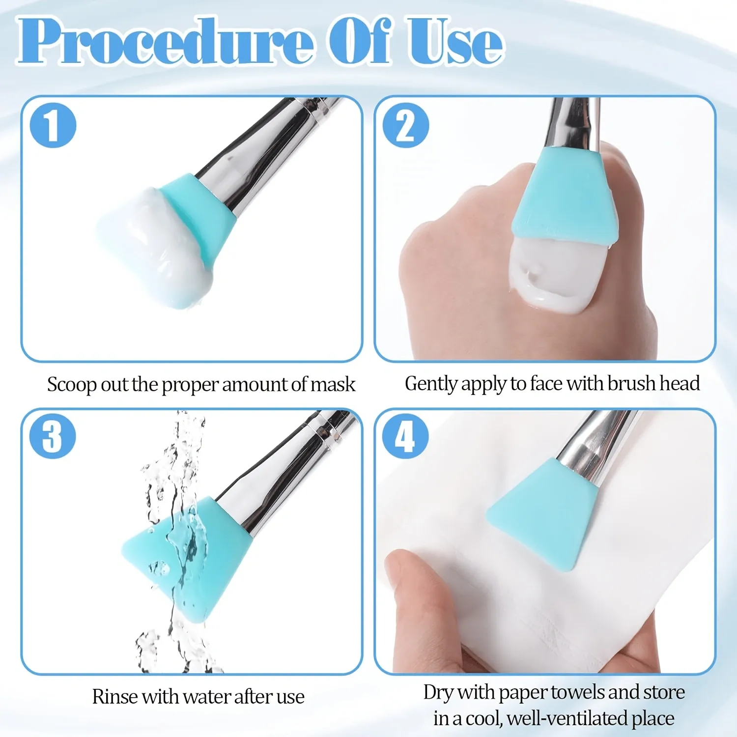7Pcs Silicone Makeup Brush Set Multi-functional Silicone Face Mask Applicator Brush Facial Mask Mud Mixing Brushes Beauty Tool — image 4