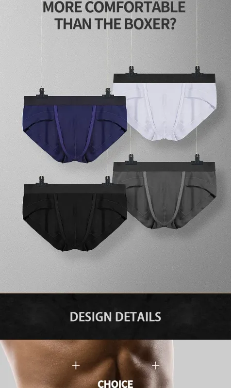 5PCS Men's three-piece briefs with U-shaped pouch, modal fabric, breathable, summer youth low-rise bottom pants — image 10