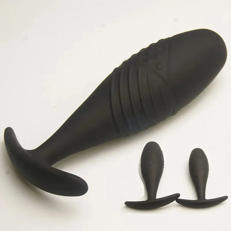 Silikon Anus Butt Plugs med avsmalnande bas för komfort Texturerade analsexleksaker Trainer Training Analplug Buttplug Butplug — image 1