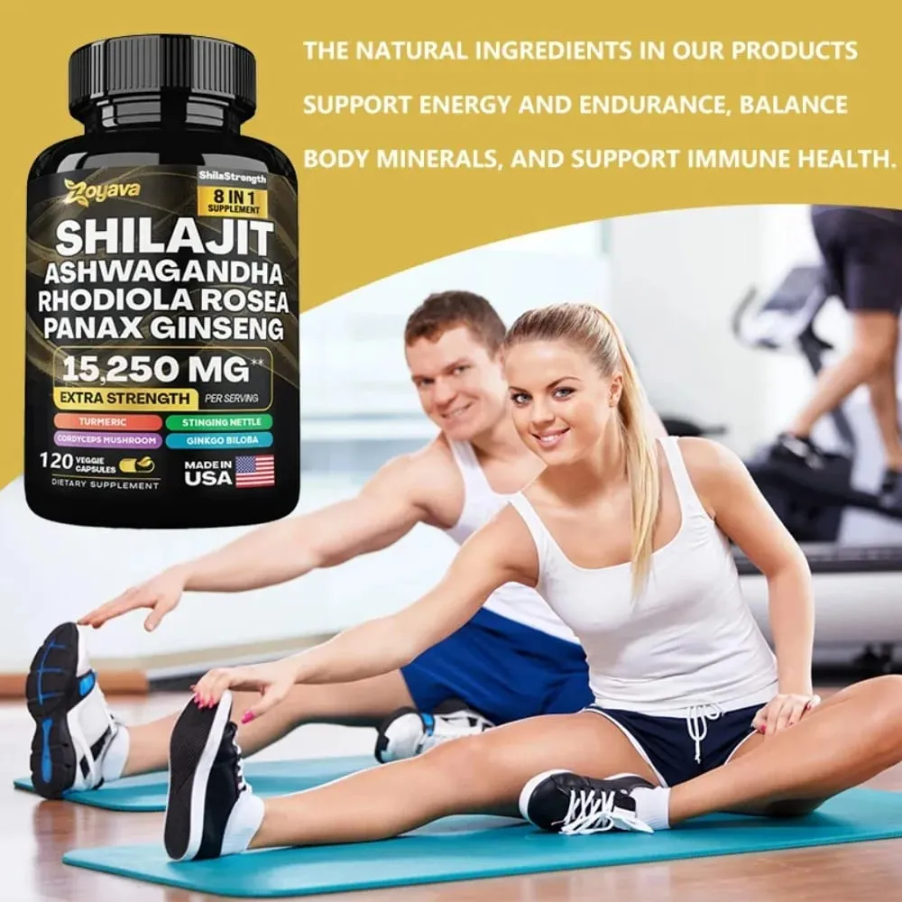 8 in 1 Supplements - Shilajit with Ginseng Ashwagandha for Brain Memory Concentration Energy Immune Health — image 3