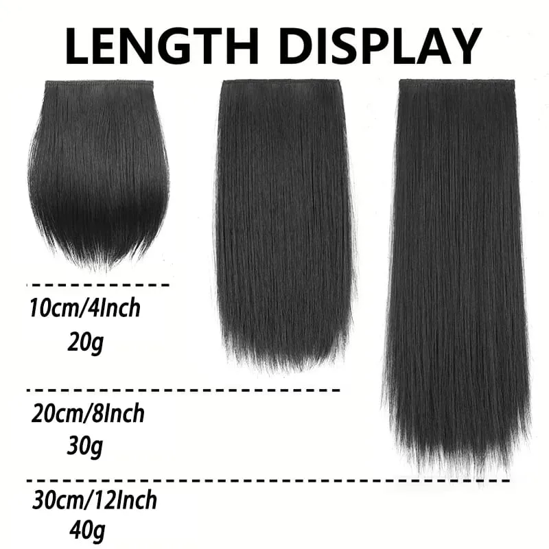 2pcs Synthetic Overhead Hair Clip Style Hair Invisible Extension Increases Hair Volume Hair The Top of Hairpiece for Women — image 3