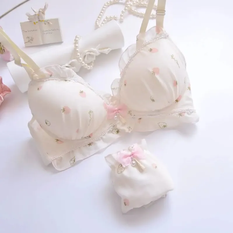Two-Tone Water Soluble Lace Bralette Set No Underwire Soft Embroidery Cute & Girly Lingerie — image 10